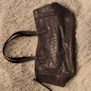 Leather alligator stamped fossil purse